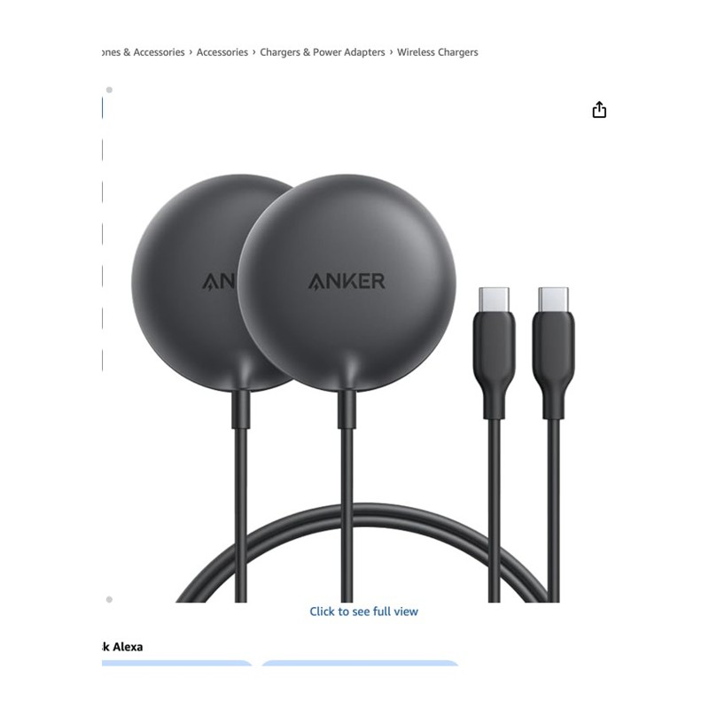 Anker Zolo Wireless Charger — wireless charger pad on a nightstand, shown at scale