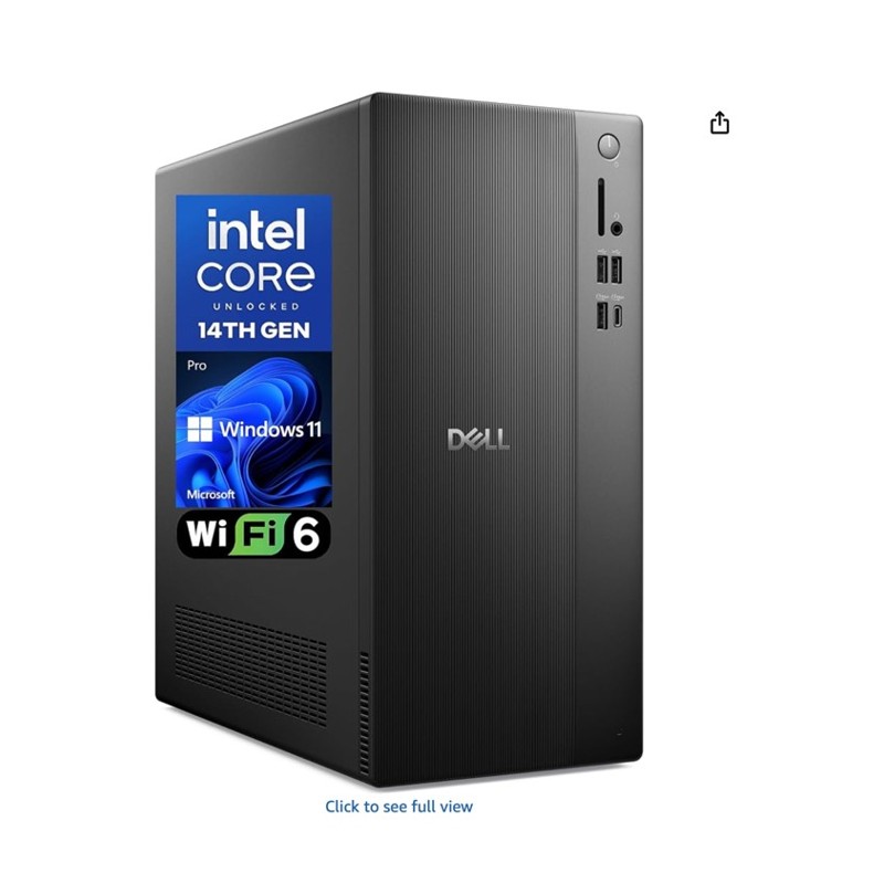 Dell Pro 2026 Desktop Tower — desktop tower on a desk, shown at scale