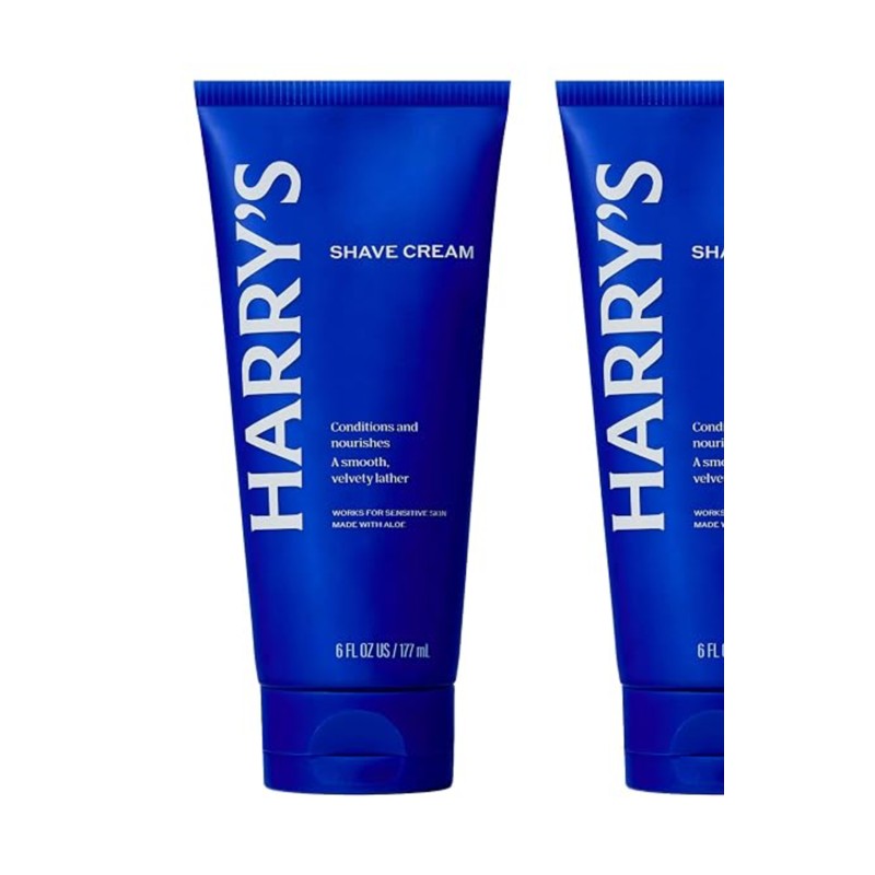 Harry's Shaving Cream — shaving cream tubes, shown at scale
