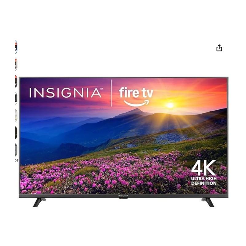 Insignia 65-Inch 4K Fire TV — TV mounted or on a stand, shown at scale