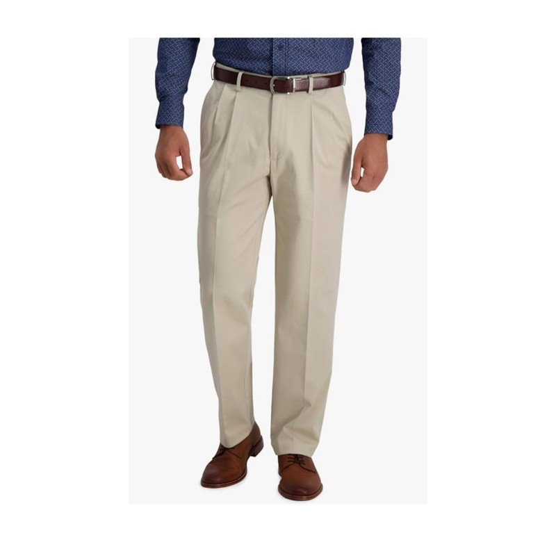 Haggar Classic Fit Khaki Pant — folded khaki pants, shown at scale
