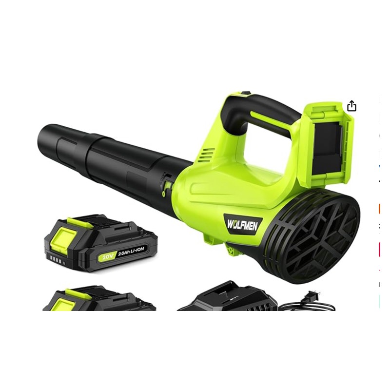 WOLFMEN Cordless Leaf Blower — cordless leaf blower on a driveway, shown at scale