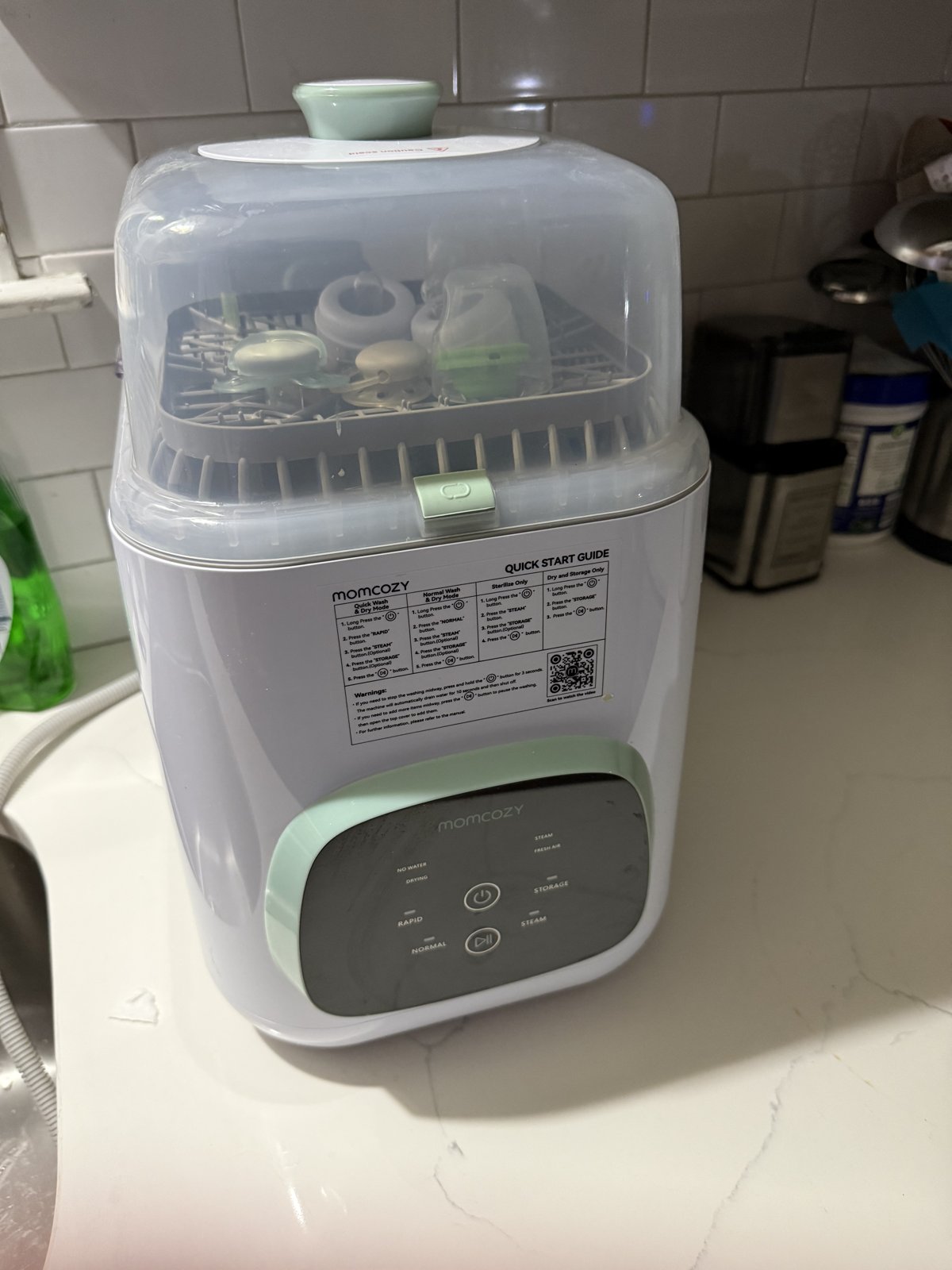 Momcozy KleanPal Pro Bottle Washer — countertop bottle washer machine, shown at scale