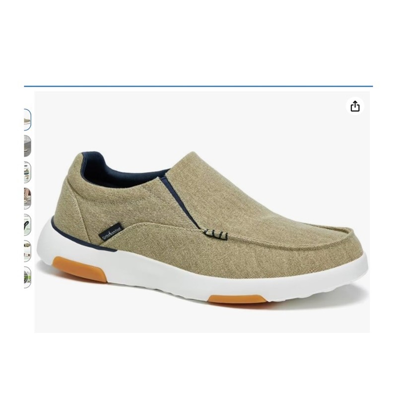 OrthoComfoot Orthopedic Slip-On Shoes — slip-on shoes on a shoe rack, shown at scale
