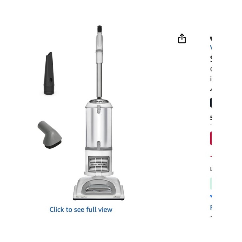 Shark Navigator Lift-Away Vacuum — upright vacuum with pod detached, shown on hardwood